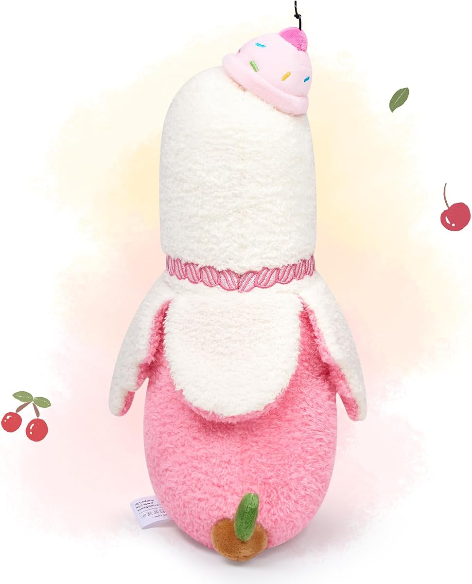 Banana Duck Plush Pillow with Cherry Cake Hat Dessert — 19.7" — view 5