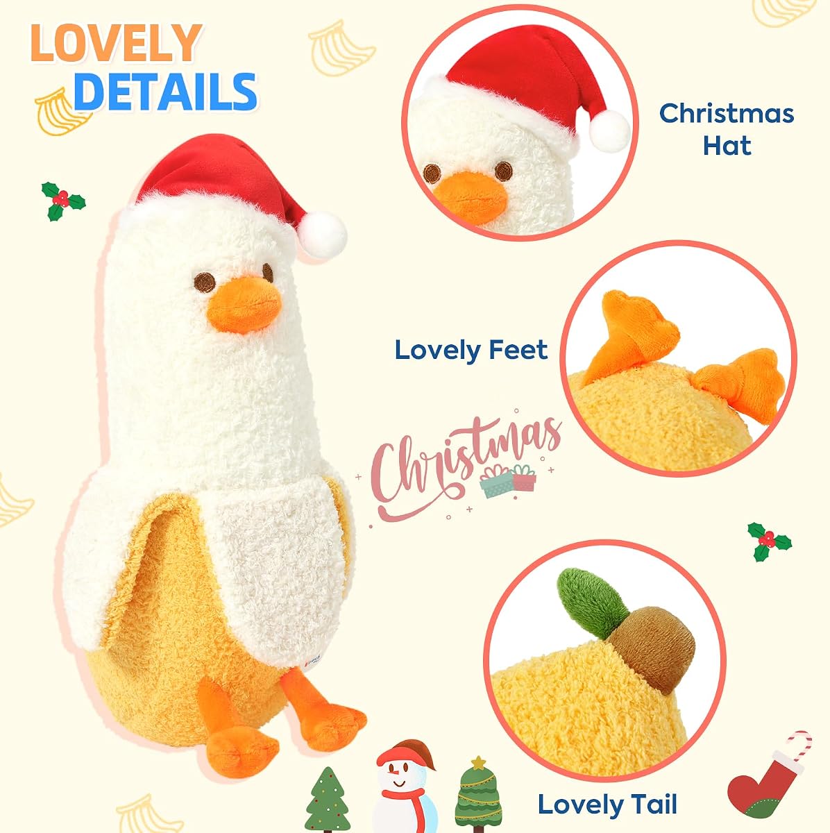 Banana Duck Plush Pillow Christmas Toys — 12" — view 4