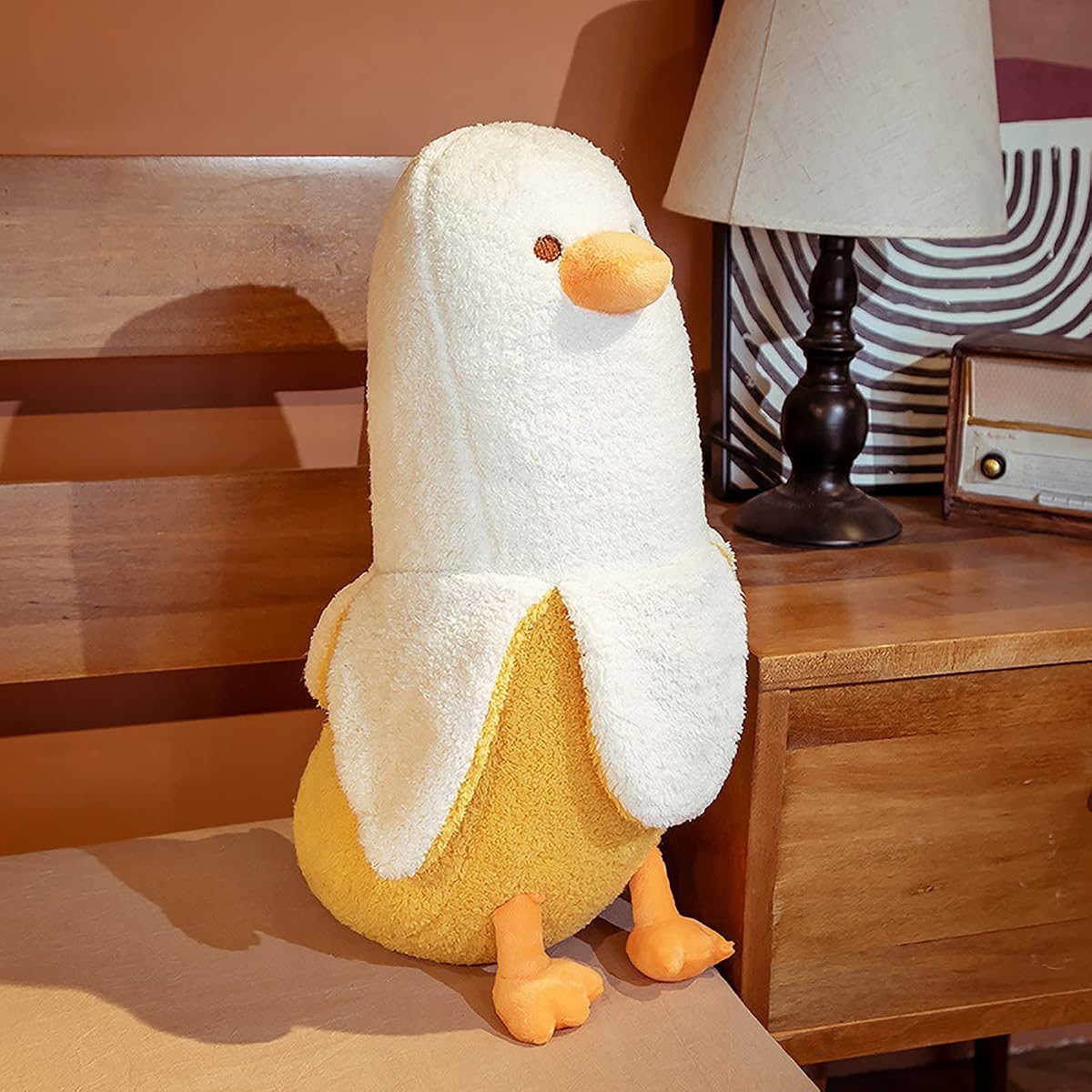 Banana Duck Hugging Plush Pillow Duck — White 35.4" — view 5
