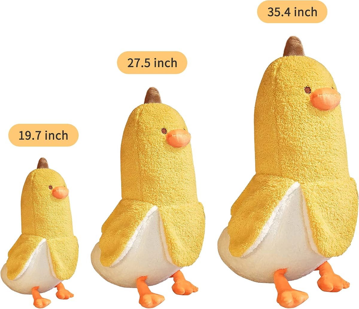 Banana Duck Hugging Plush Pillow Duck — Yellow 19.7" — view 3