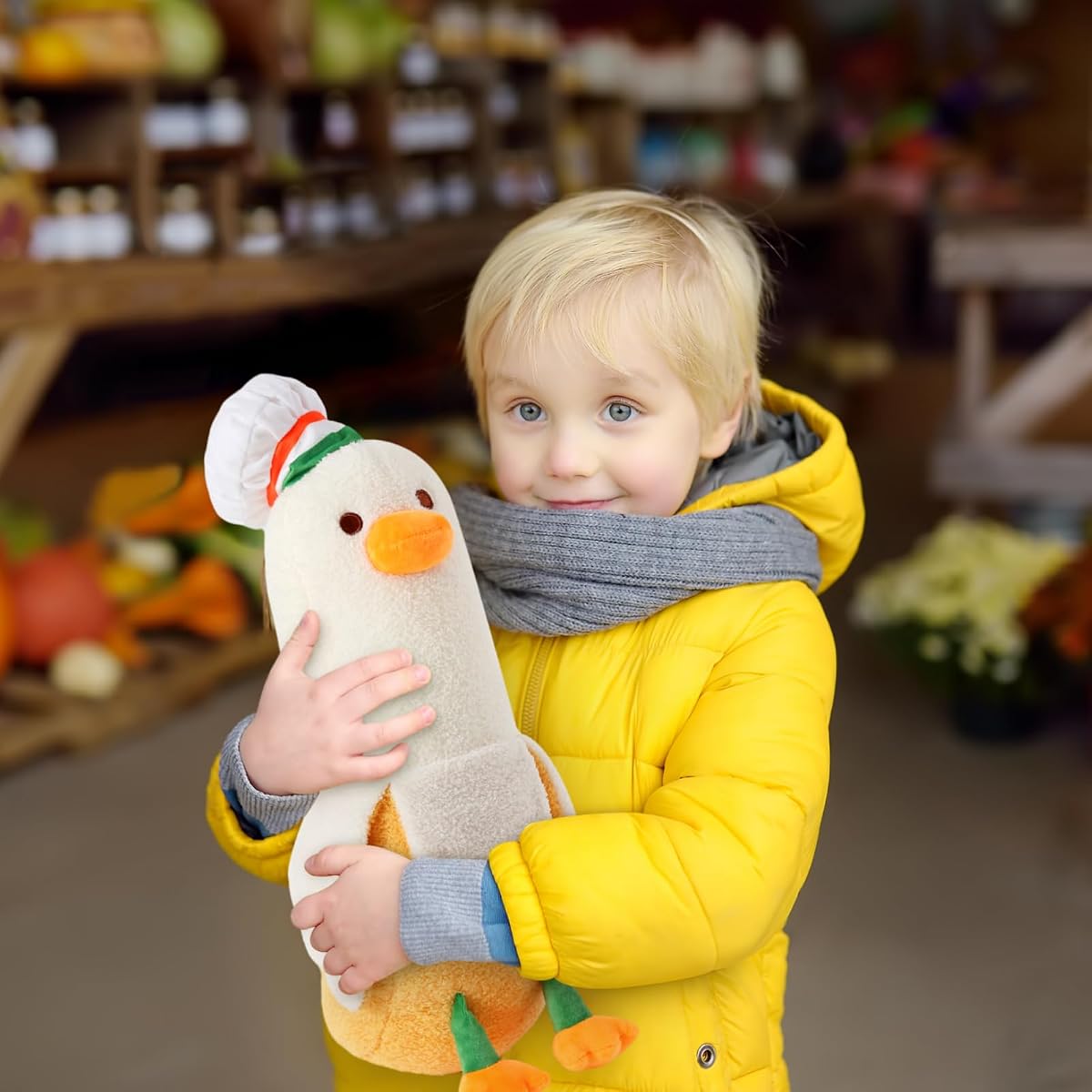 Banana Duck Long Banana Chef Duck Plush Pillow — White 12" — view 5