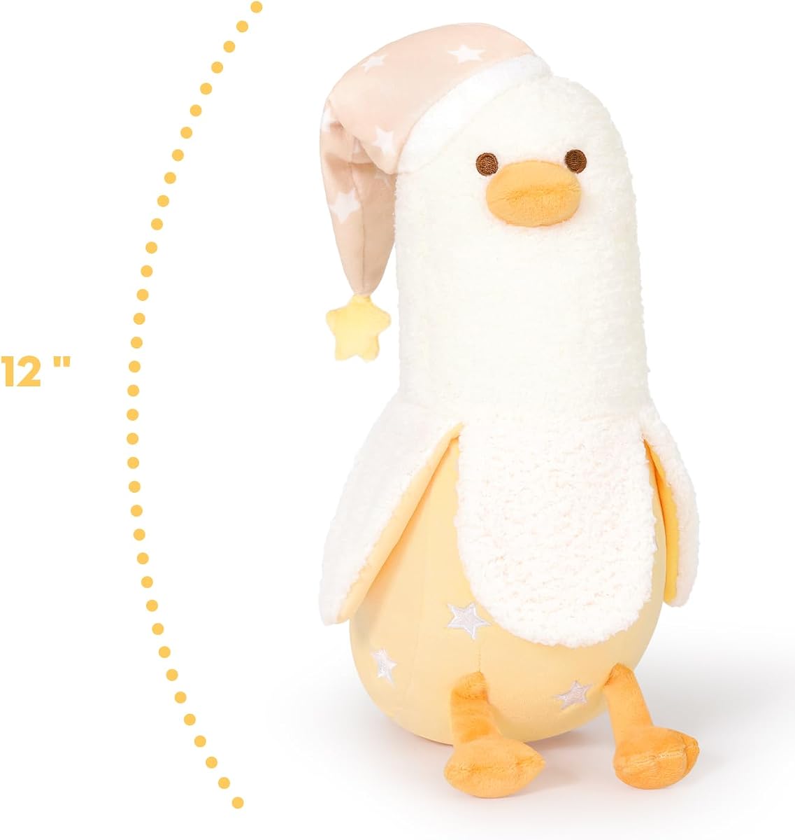 Banana Duck Plush Pillow in a Long Star Nighcap — 12" — view 3