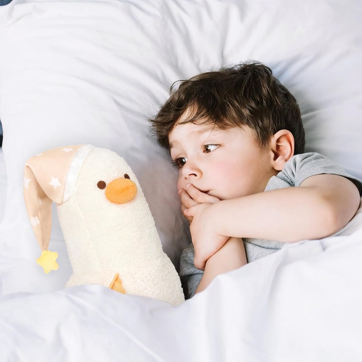 Banana Duck Plush Pillow in a Long Star Nighcap — 12" — view 5