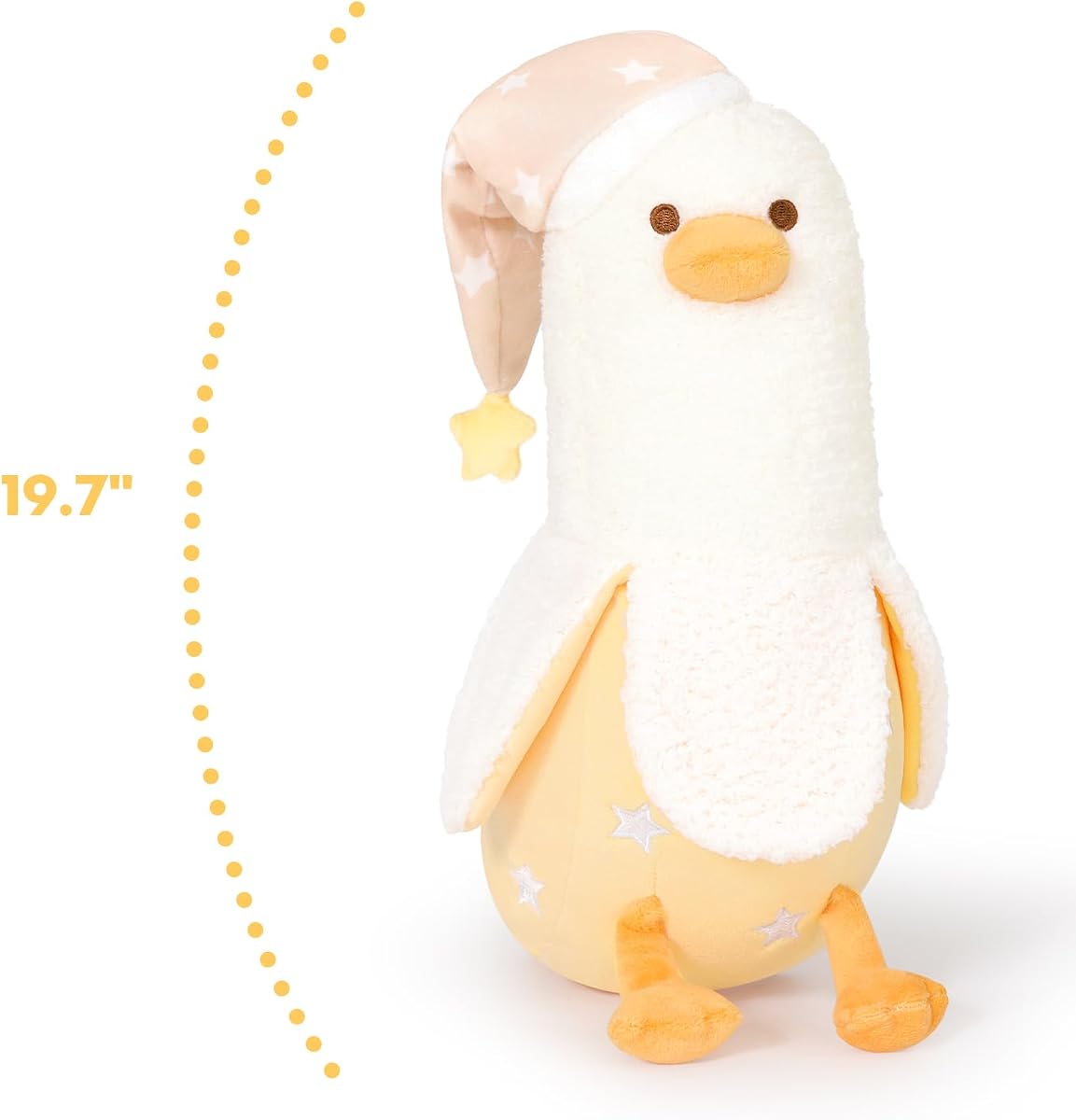 Banana Duck Plush Pillow in a Long Star Nighcap — 19.7" — view 3