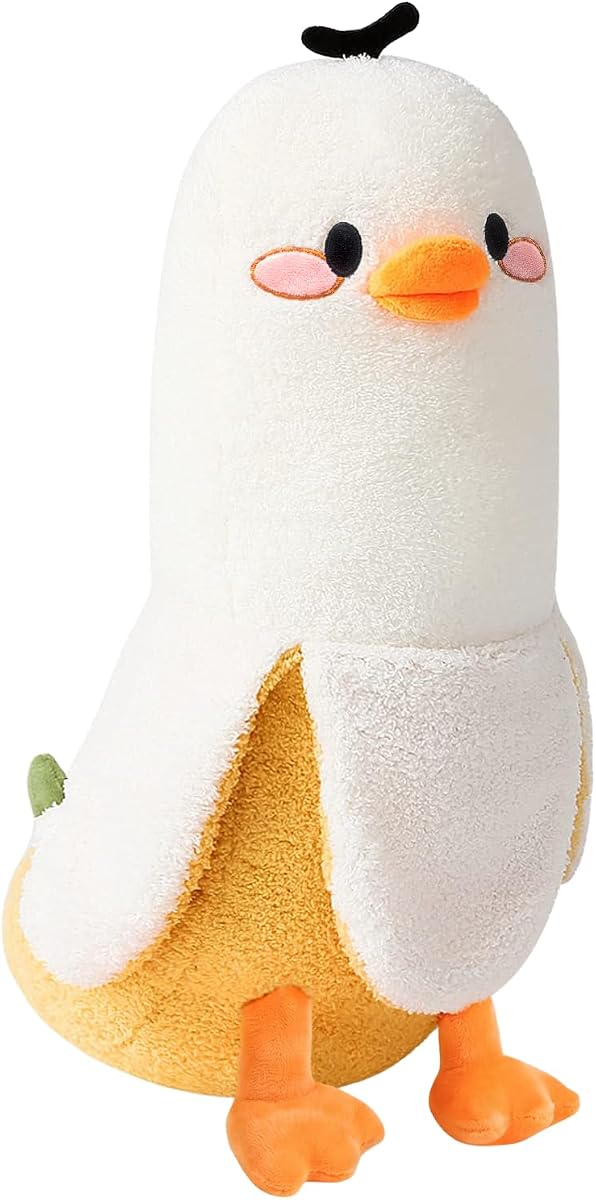 Banana Duck Plush Pillow Duck Banana — White 19.7" — view 2