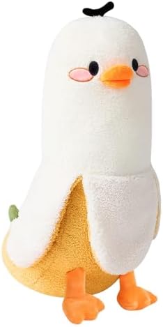 Banana Duck Plush Pillow Duck Banana — White 19.7"