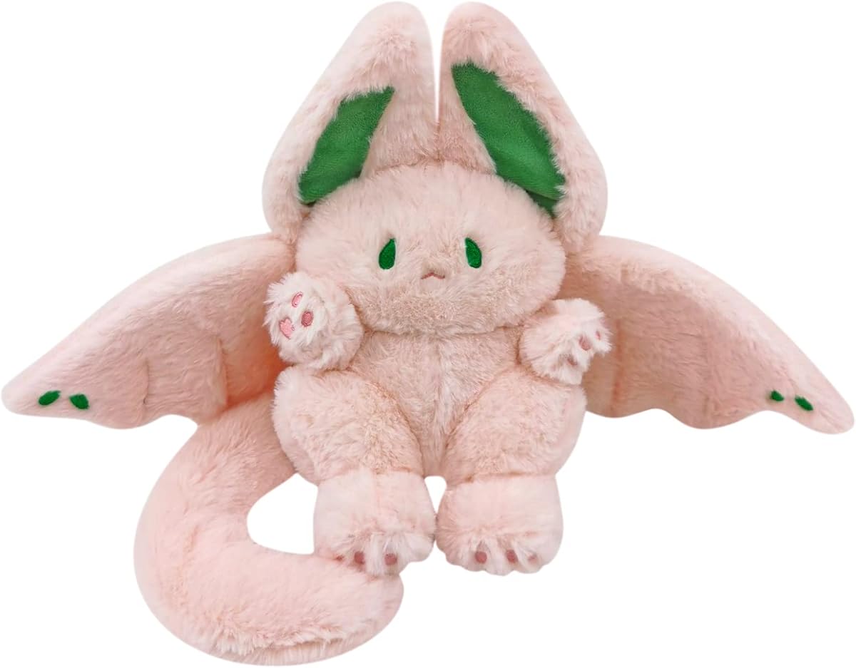 Bat Bunny Plush Pillow Kawaii Bat Rabbit — Pink 12" — view 2