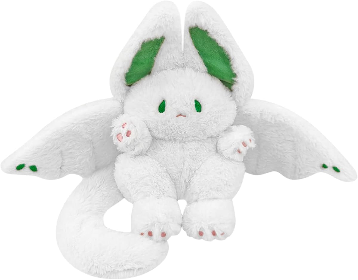 Bat Bunny Plush Pillow Kawaii Bat Rabbit — White 12" — view 2