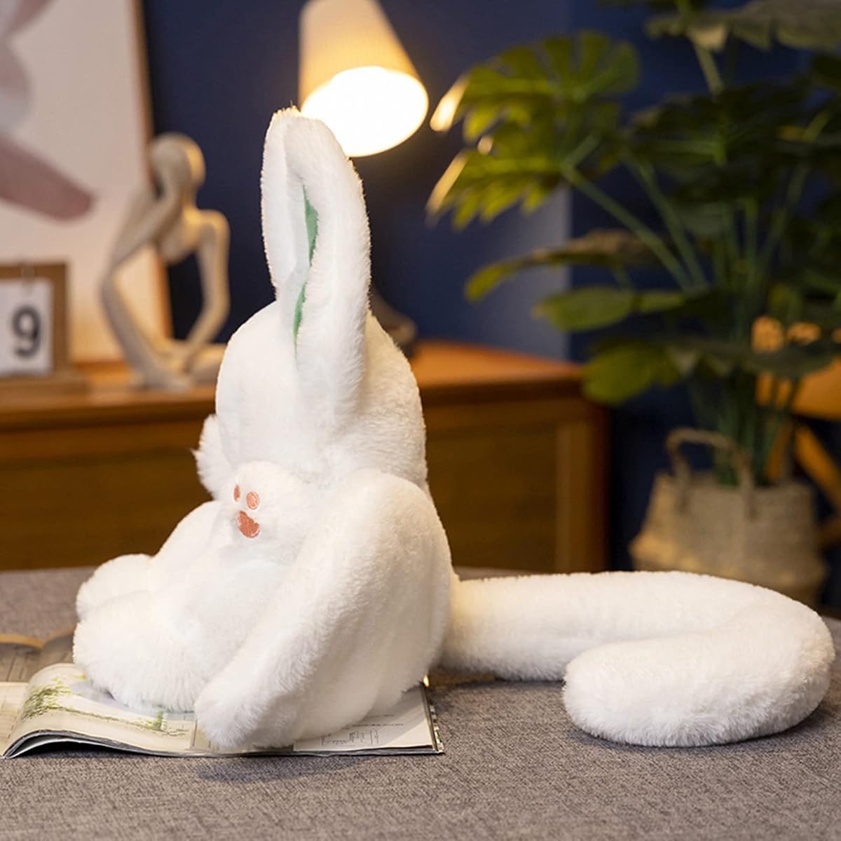 Bat Bunny Plush Pillow Kawaii Bat Rabbit — White 12" — view 4