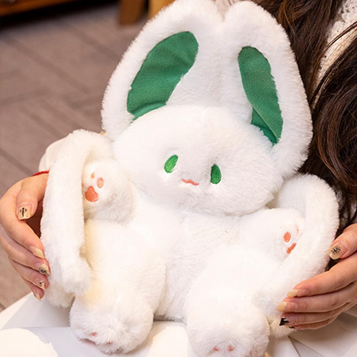 Bat Bunny Plush Pillow Kawaii Bat Rabbit — White 12" — view 5