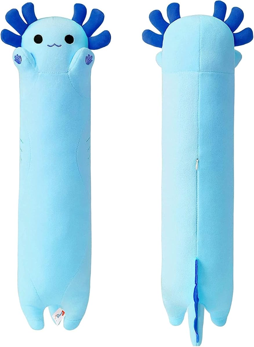 Blue Long Axolotl Plush Pillow Axolotl — 34" — view 2
