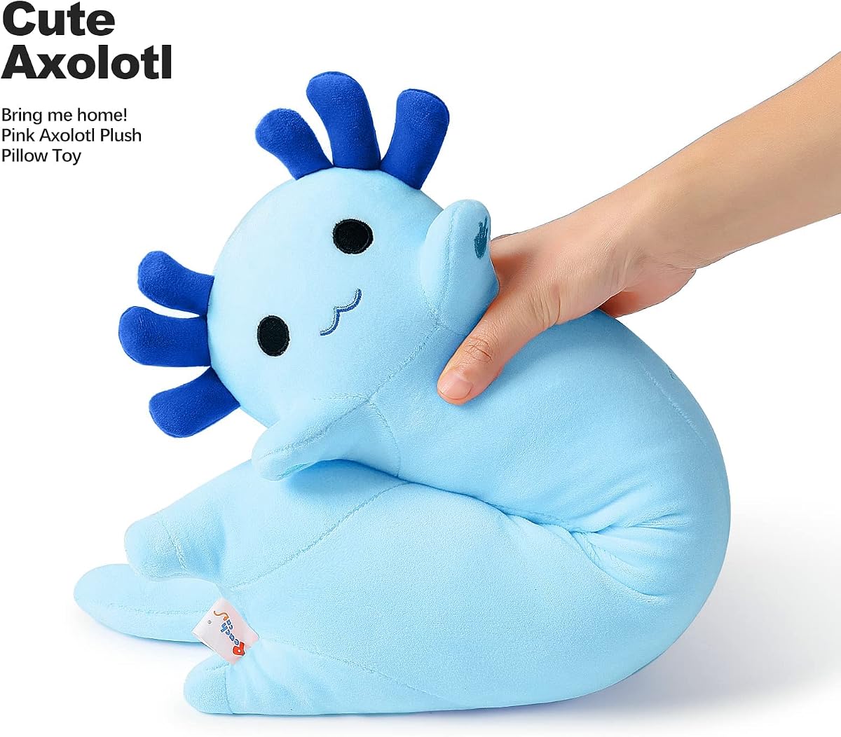 Blue Long Axolotl Plush Pillow Axolotl — 34" — view 4