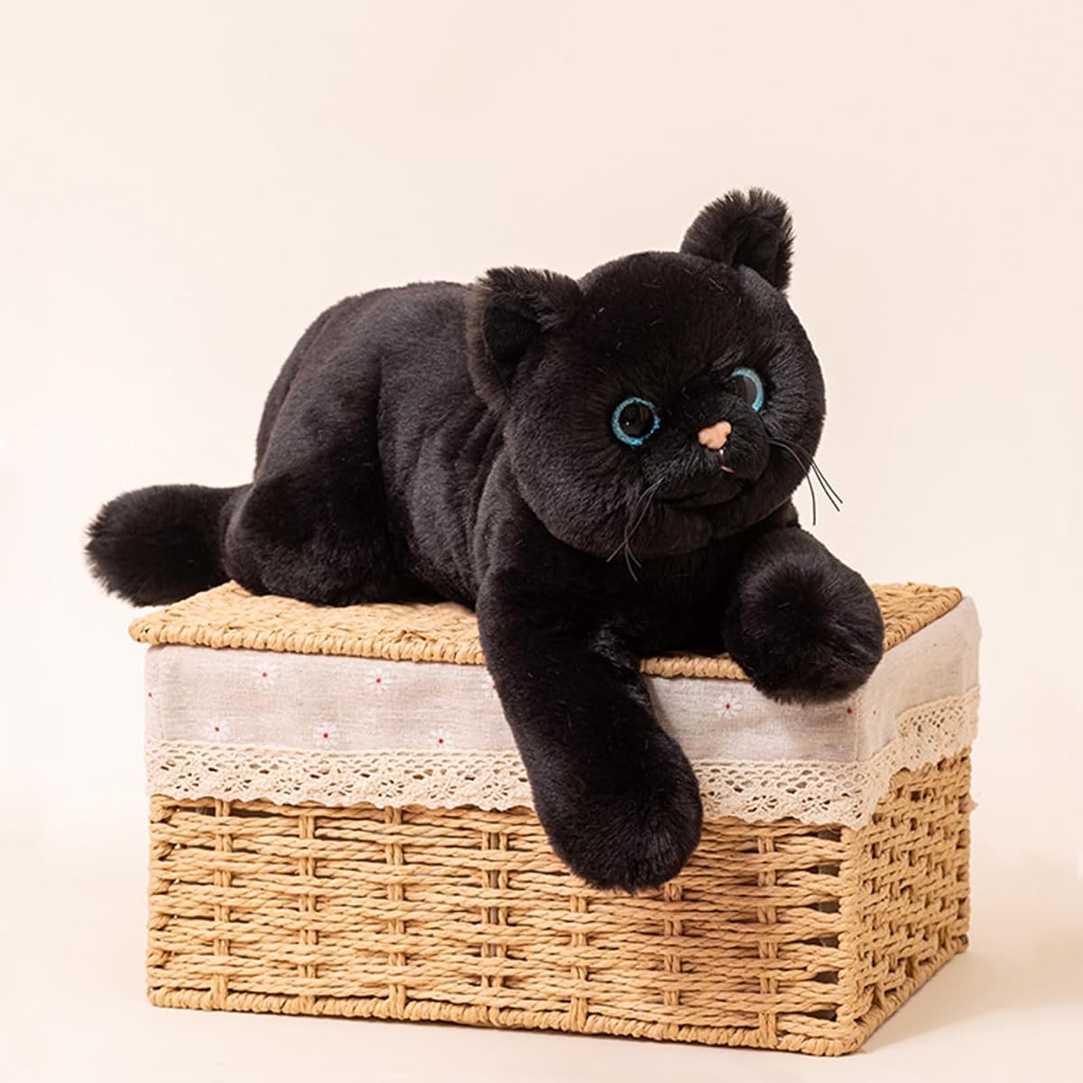 Black Cat Plush Kitten Pillow — 17.7" — view 3
