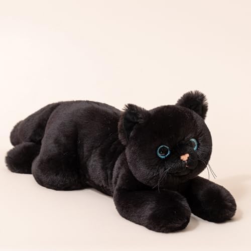 Black Cat Plush Kitten Pillow — 17.7"