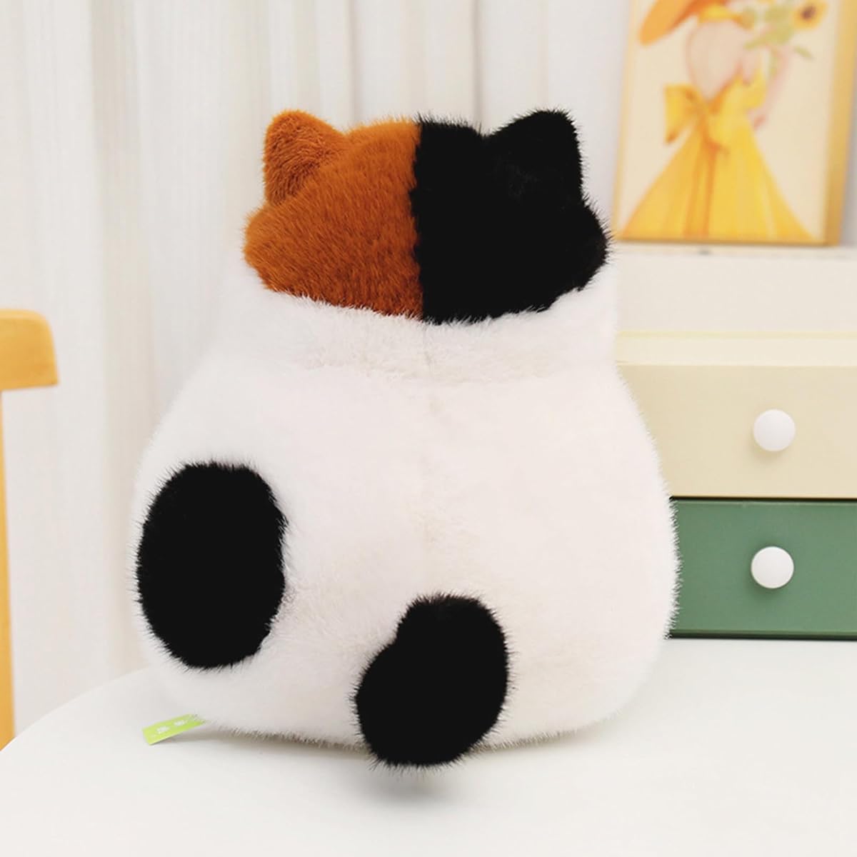 Fat Calico Cat Plush Kitten Pillow — 11.8" — view 4