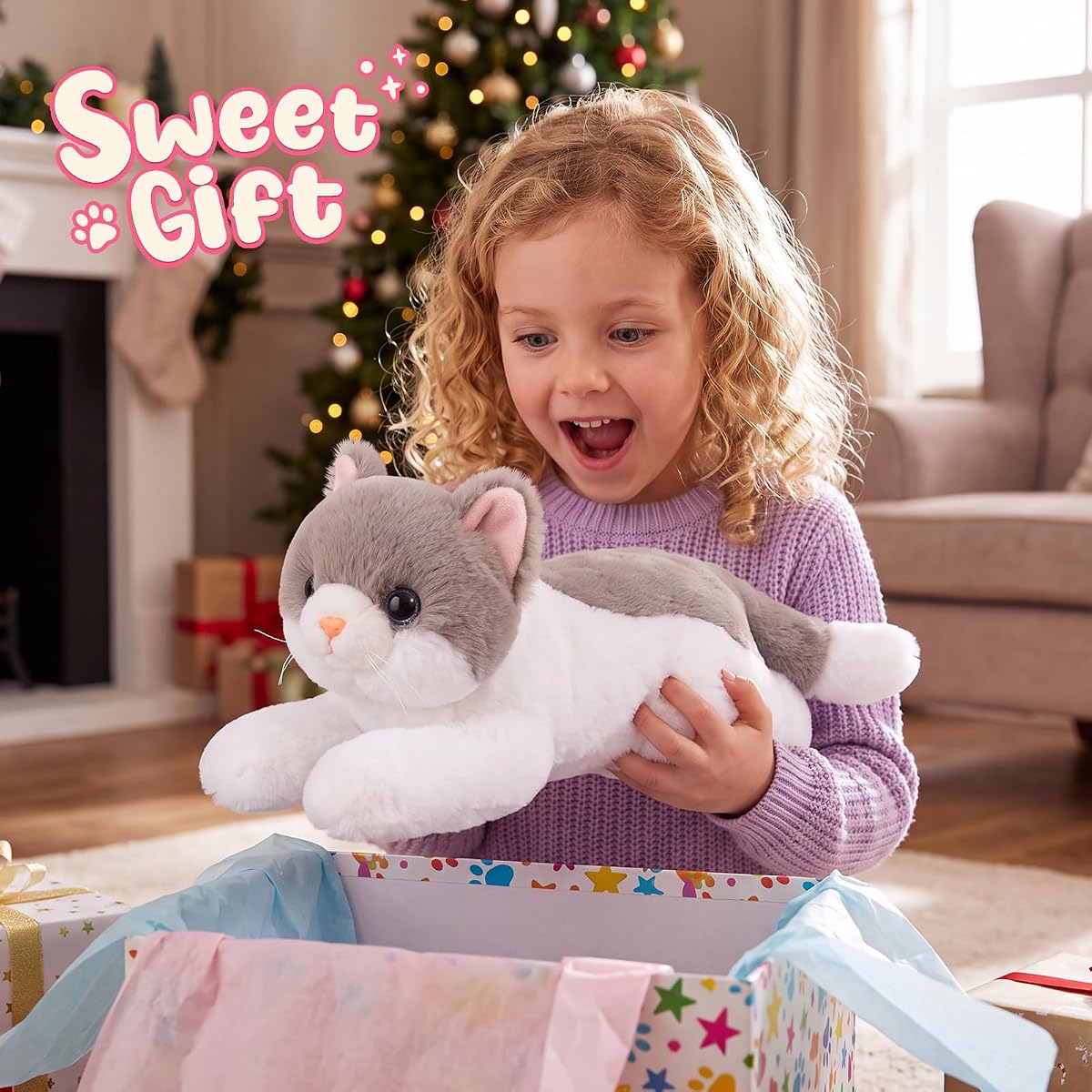 Cat Plush Kitten Pillow — 17.7" — view 5