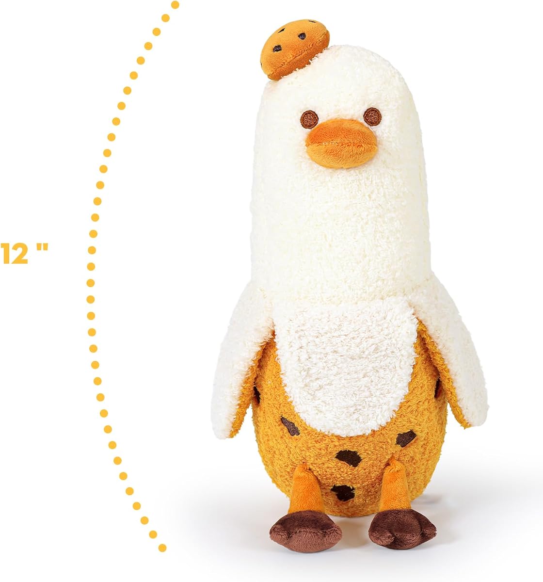 Cookies Banana Duck Plush Pillow with Chocolate Chip Body Dessert — 12" — view 3
