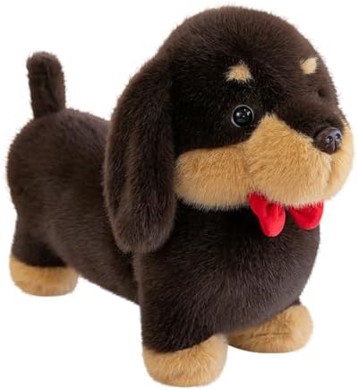 Dachshund Dog with Red Bow Wiener Puppy Plush — 12"