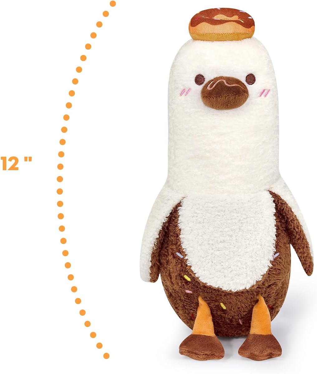 Donut Banana Duck Plush Pillow with Chocolate Body Doughnut Banana Duck — 12" — view 3