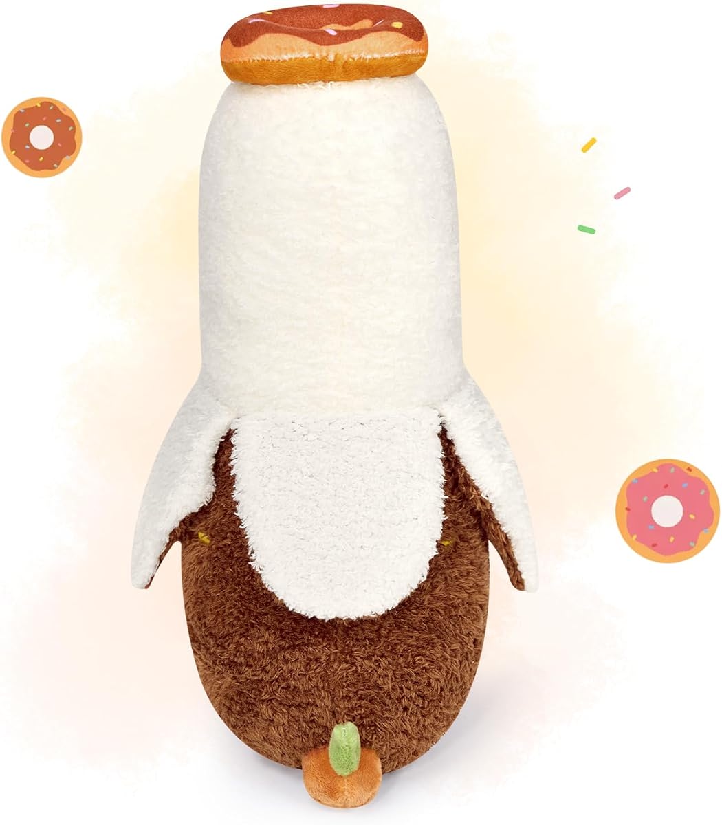 Donut Banana Duck Plush Pillow with Chocolate Body Doughnut Banana Duck — 12" — view 5