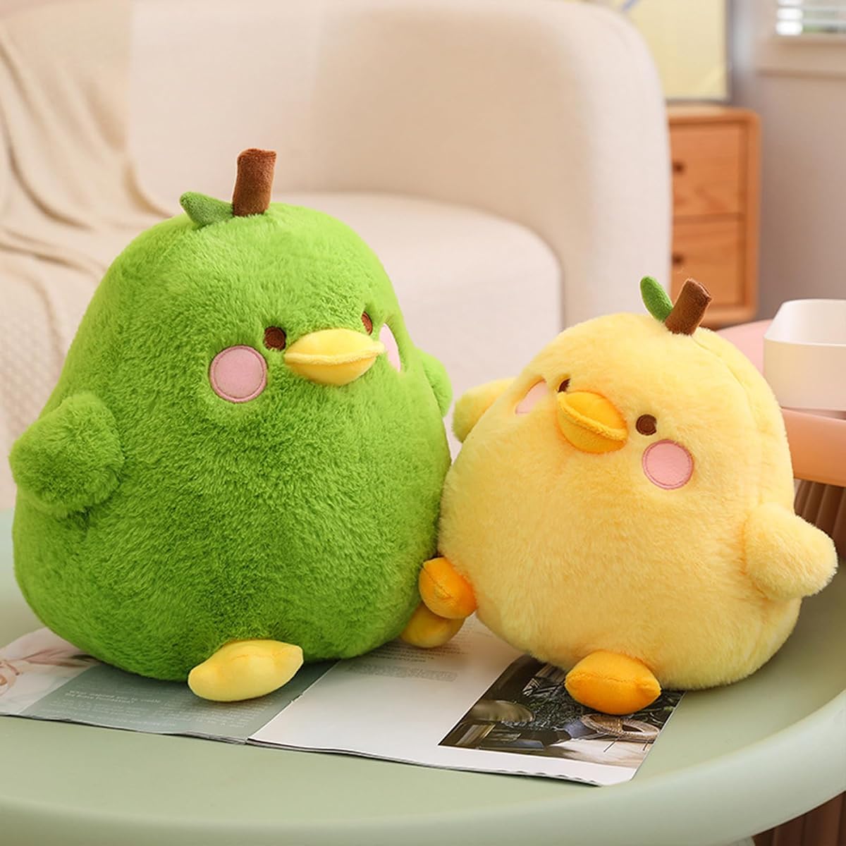 Fruit Pear Duck Plush Pillow Duck — Yellow 8" — view 4