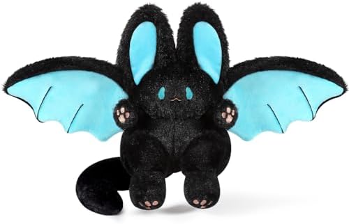 Kawaii Bat Bunny Plush Pillow Bat Rabbit — Black 12"