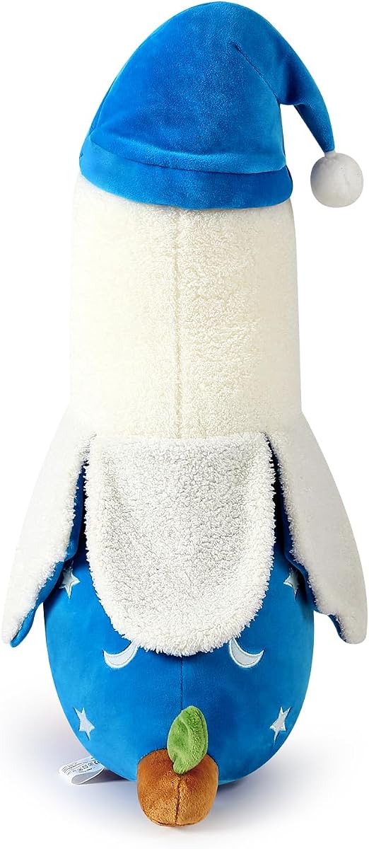 Long Banana Duck Plush Pillow Duck with Nightcap Duck — White And Blue 19.7" — view 5