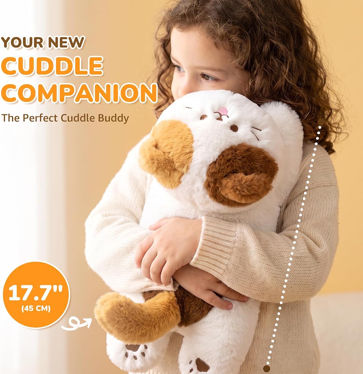 Long Calico Cat Plush Pillow Kitten Toys — 17.7" — view 3