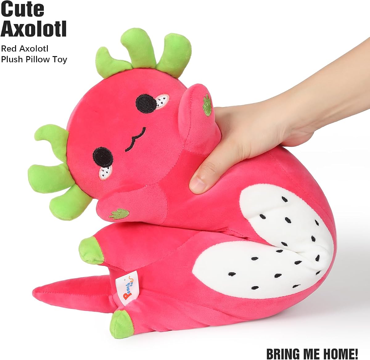 Long Dragon Fruit Axolotl Kawaii Pitaya Axolotl Plush Pillow — 19.6" — view 4