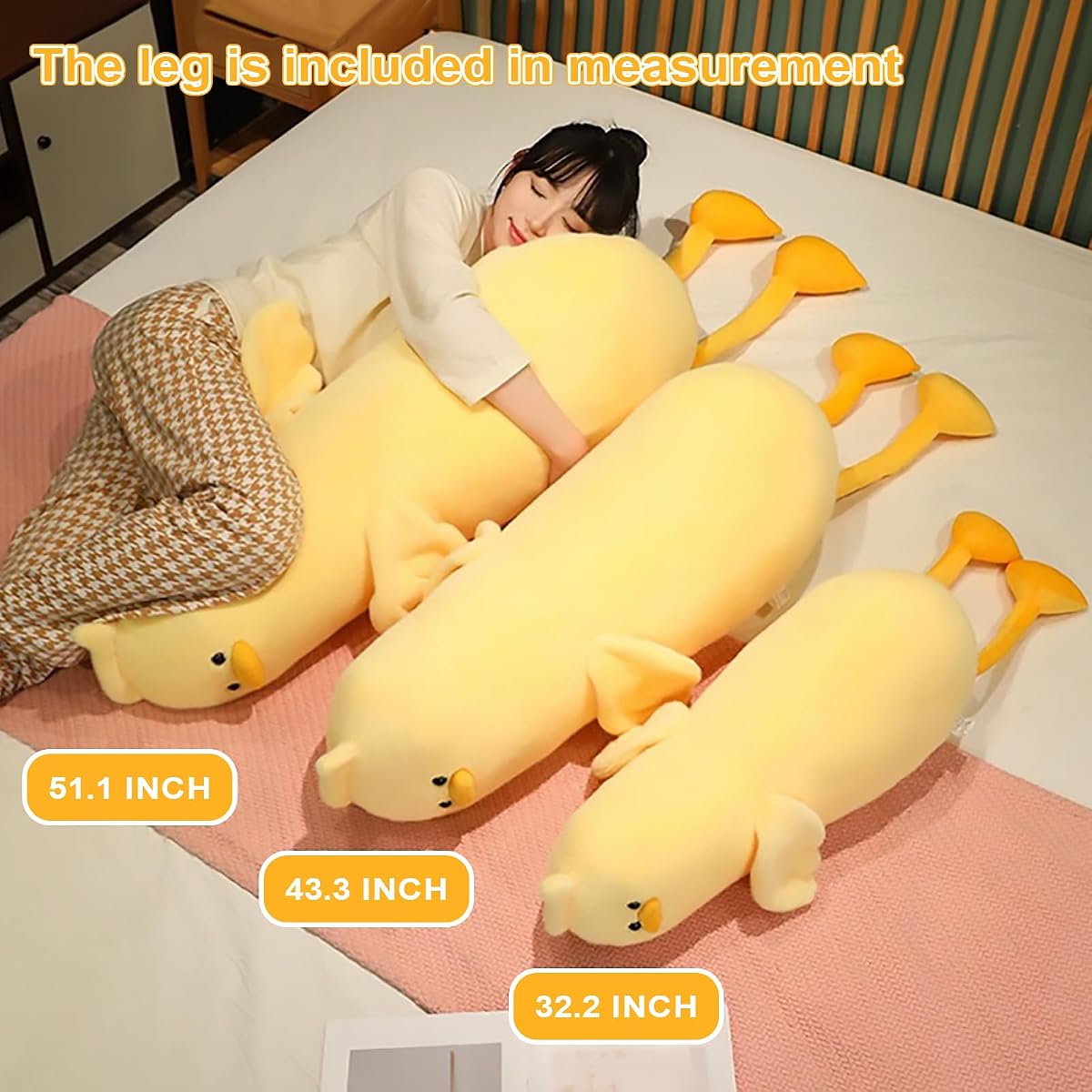 Long Duck Plush Pillow Duck — 51.1" — view 3