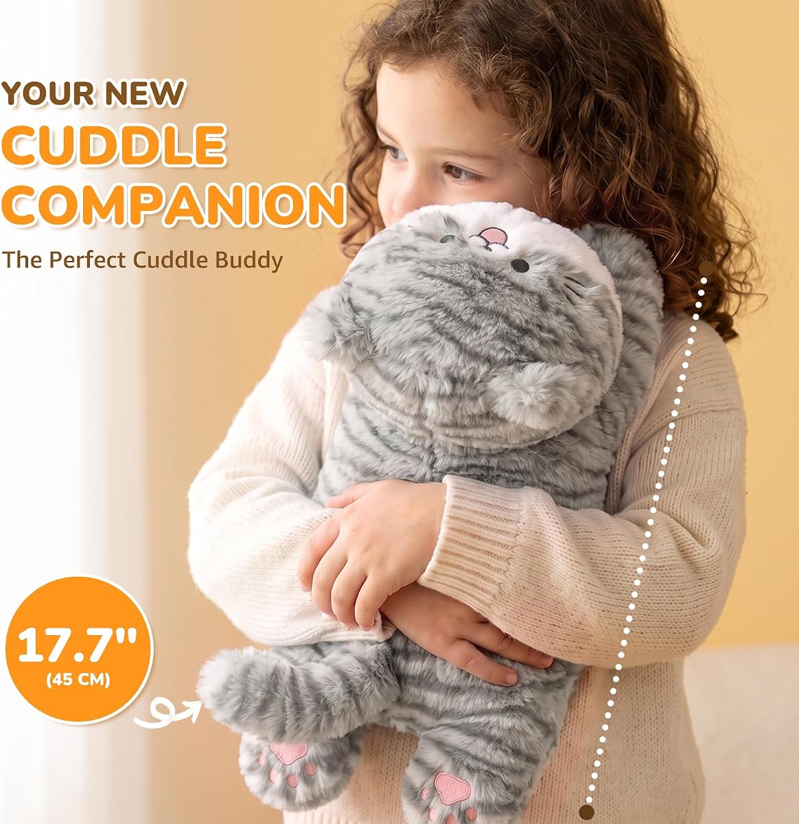 Long Cat Plush Pillow Kitten Toys — 17.7" — view 3