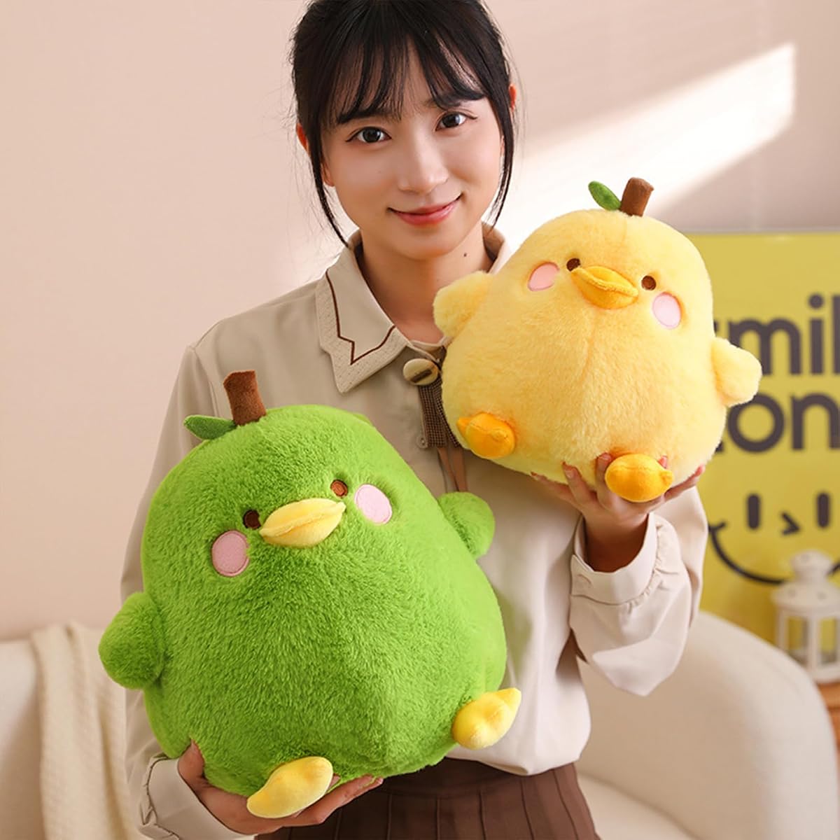 Pear Duck Plush Pillow Fruit — Yellow 12" — view 5