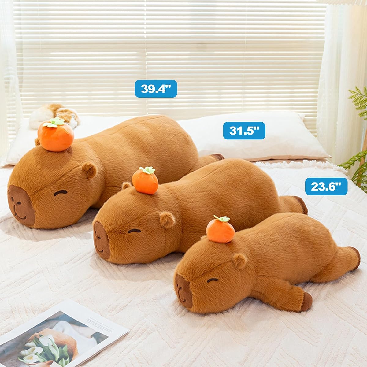 Persimmon Capybara Plush Long Capibara Toys — 23.6" — view 3