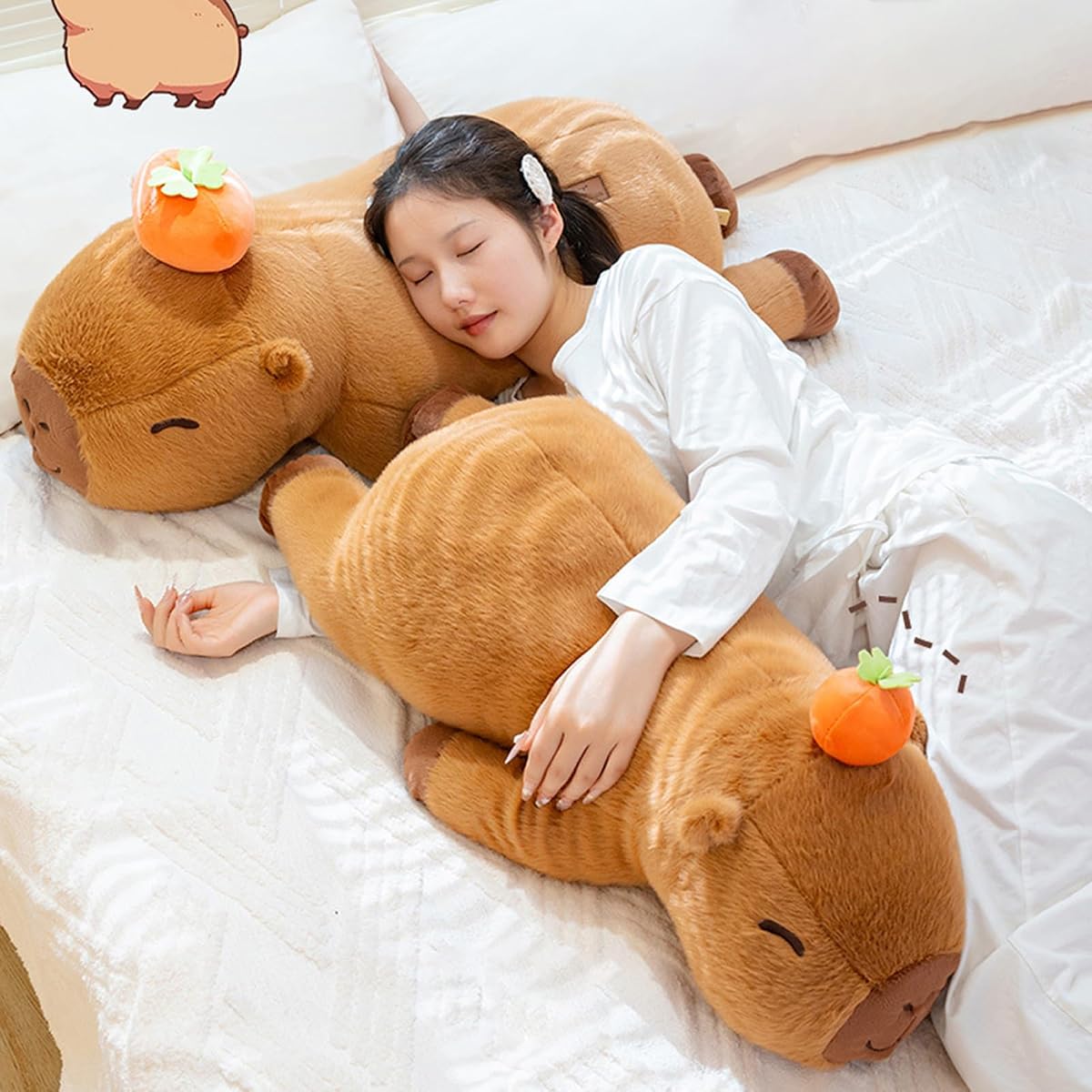 Persimmon Capybara Plush Long Capibara Toys — 23.6" — view 4