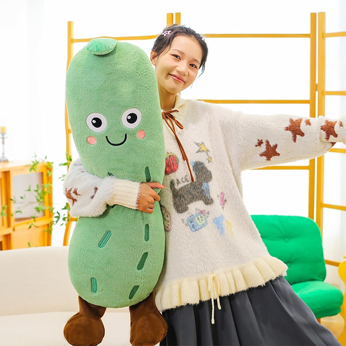 Pickle Cucumber Plush Pillow Plant — 33" — view 4