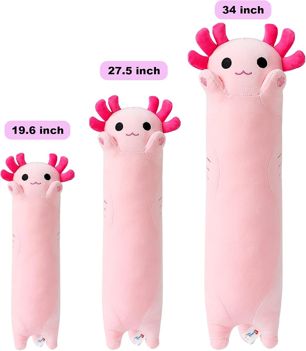 Pink Long Axolotl Plush Pillow Axolotl — 19.6" — view 3