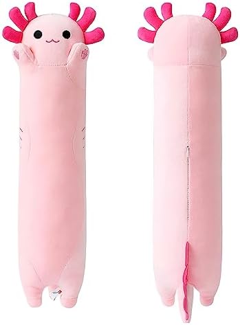 Pink Long Axolotl Plush Pillow Axolotl — 19.6"