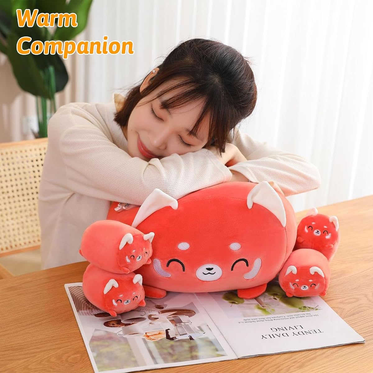 Red Panda 1 Mommy with 4 Babies Inside, 5 Pieces Set Plush — 15.7" — view 5