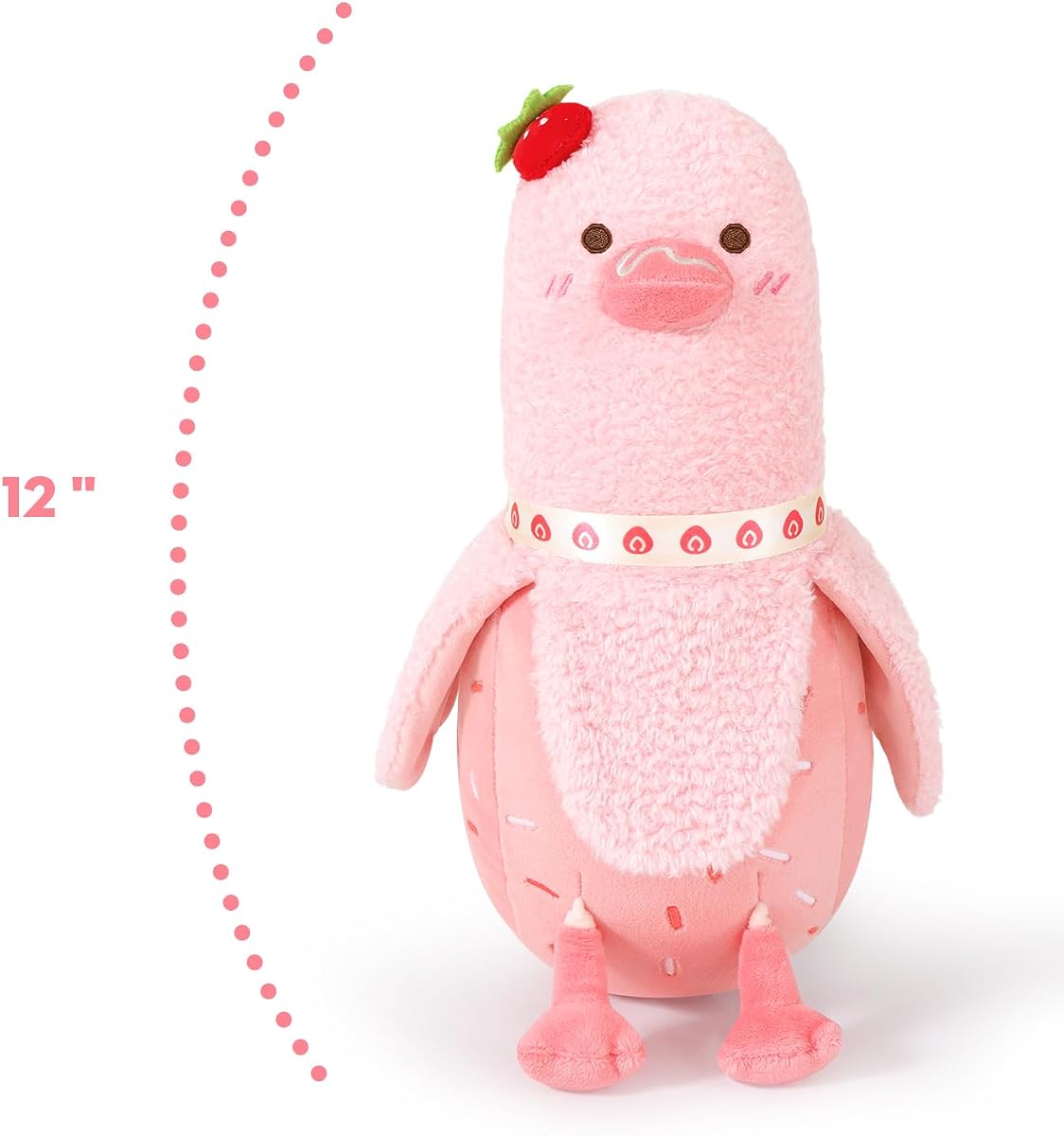 Strawberry Cake Banana Duck Plush Pillow with Cream Candy Body Dessert — 12" — view 3