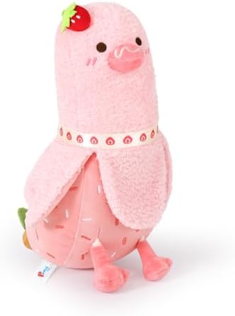 Strawberry Cake Banana Duck Plush Pillow with Cream Candy Body Dessert — 12"