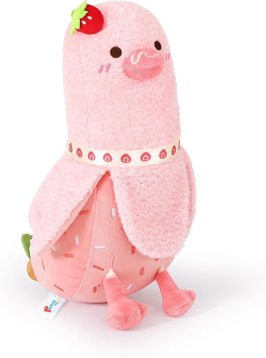 Strawberry Cake Banana Duck Plush Pillow with Cream Candy Body — 19.7" — view 2