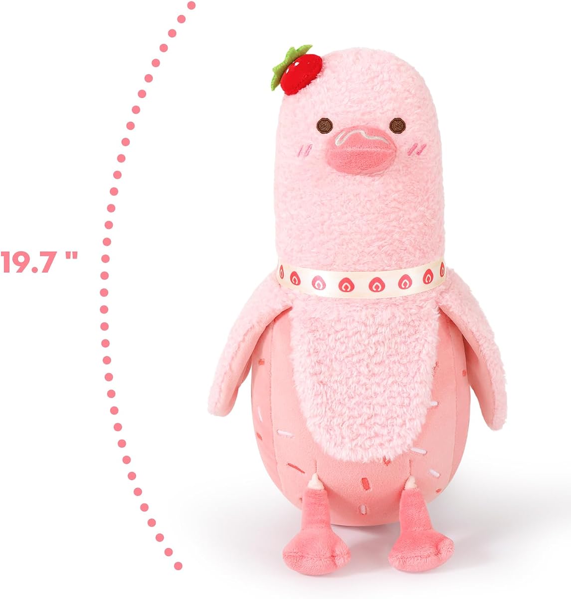 Strawberry Cake Banana Duck Plush Pillow with Cream Candy Body — 19.7" — view 3